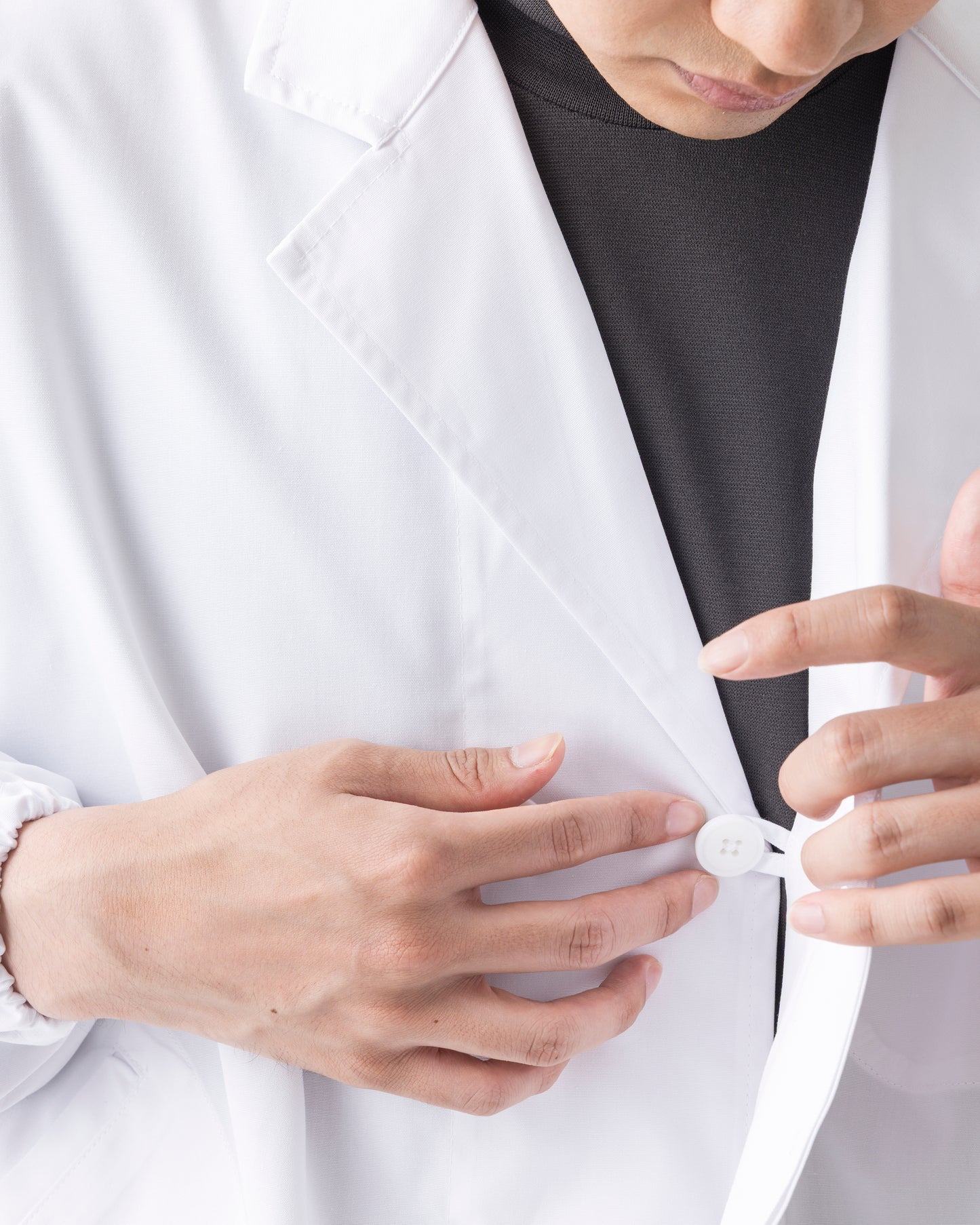 長袖襟付き白衣