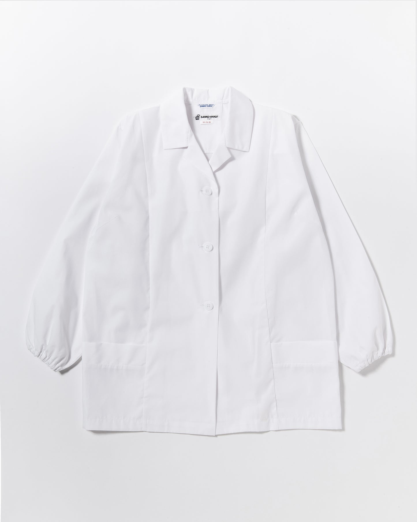 長袖襟付き白衣