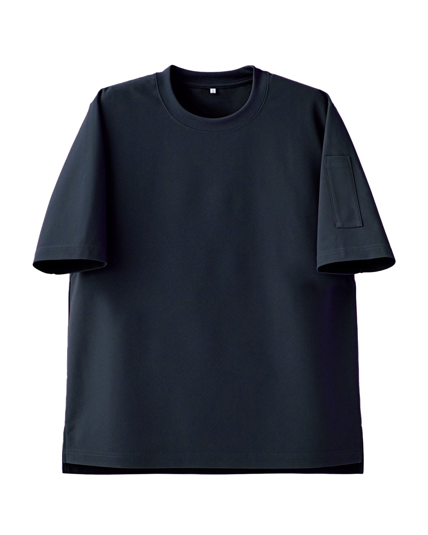 クルーネック半袖ニットシャツ