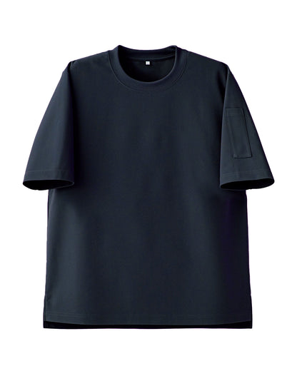 クルーネック半袖ニットシャツ