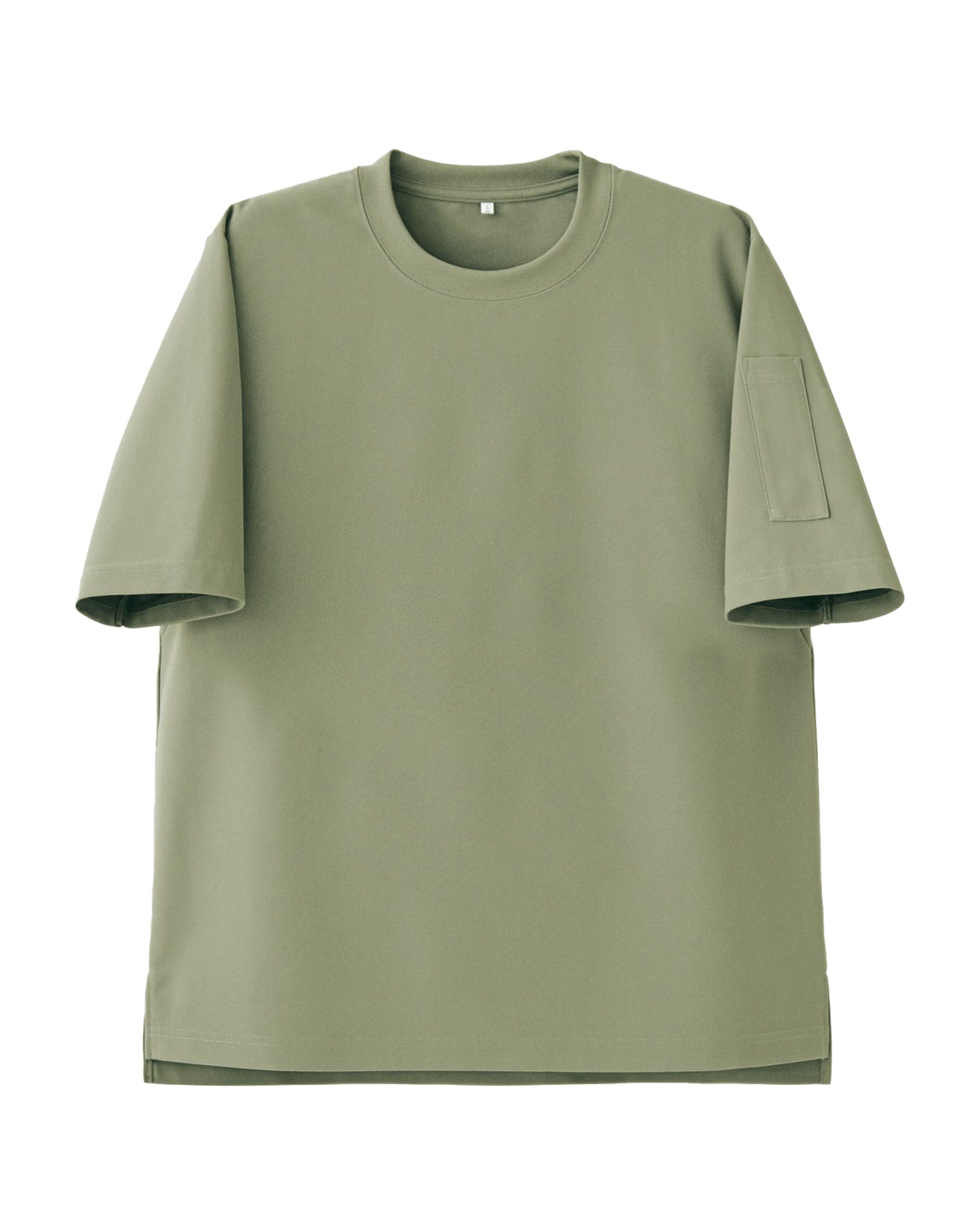 クルーネック半袖ニットシャツ