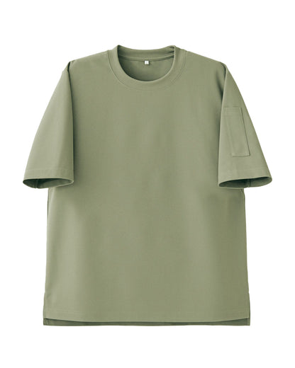 クルーネック半袖ニットシャツ