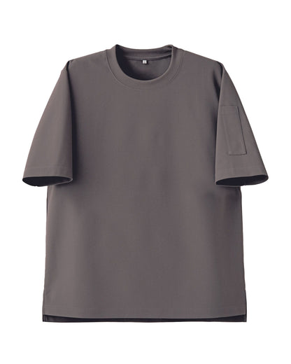 クルーネック半袖ニットシャツ