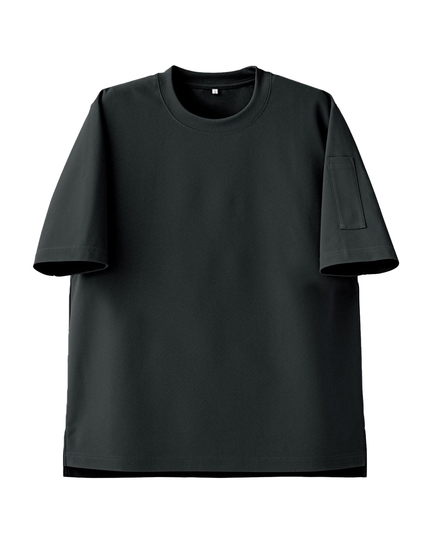 クルーネック半袖ニットシャツ