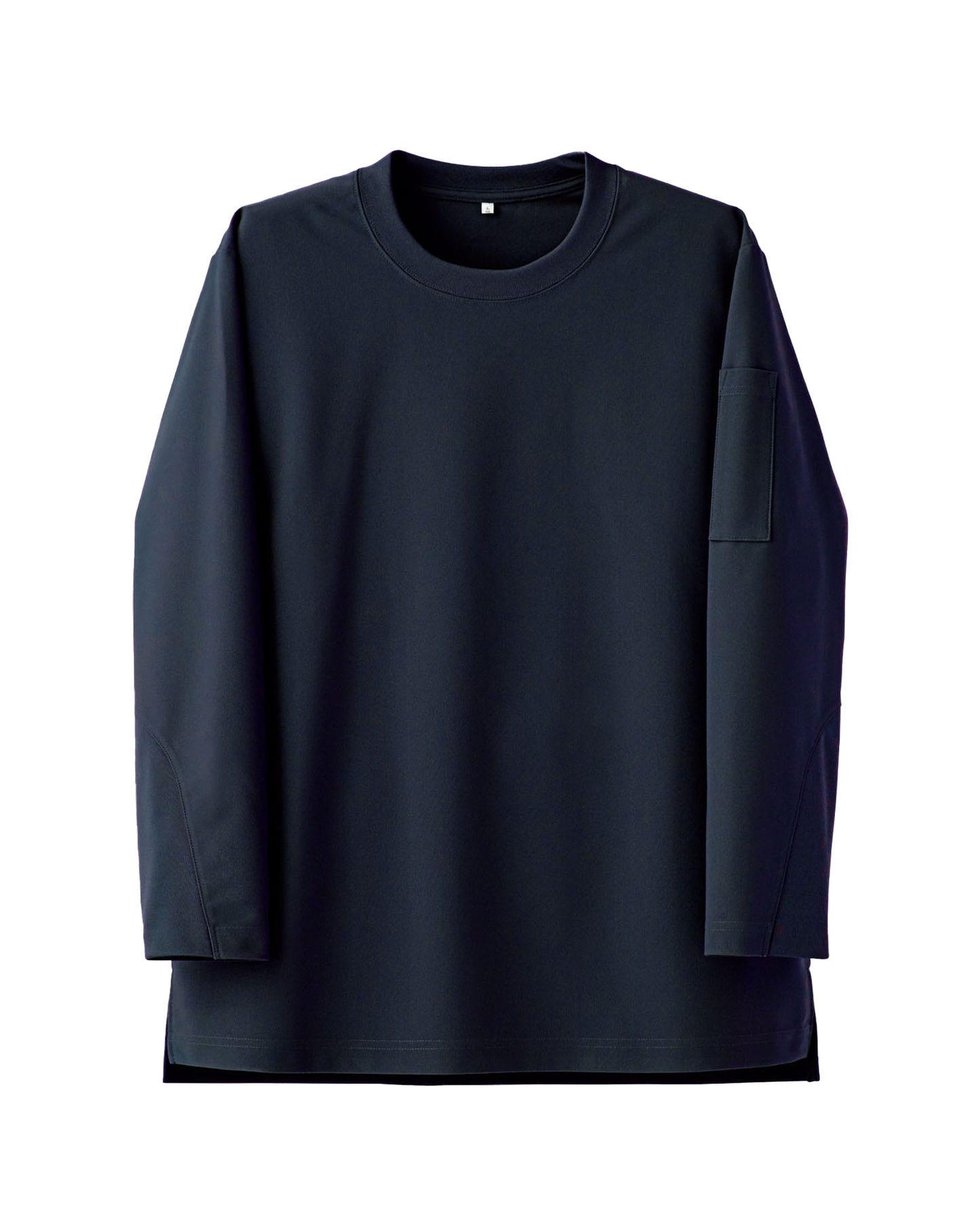 クルーネック長袖ニットシャツ