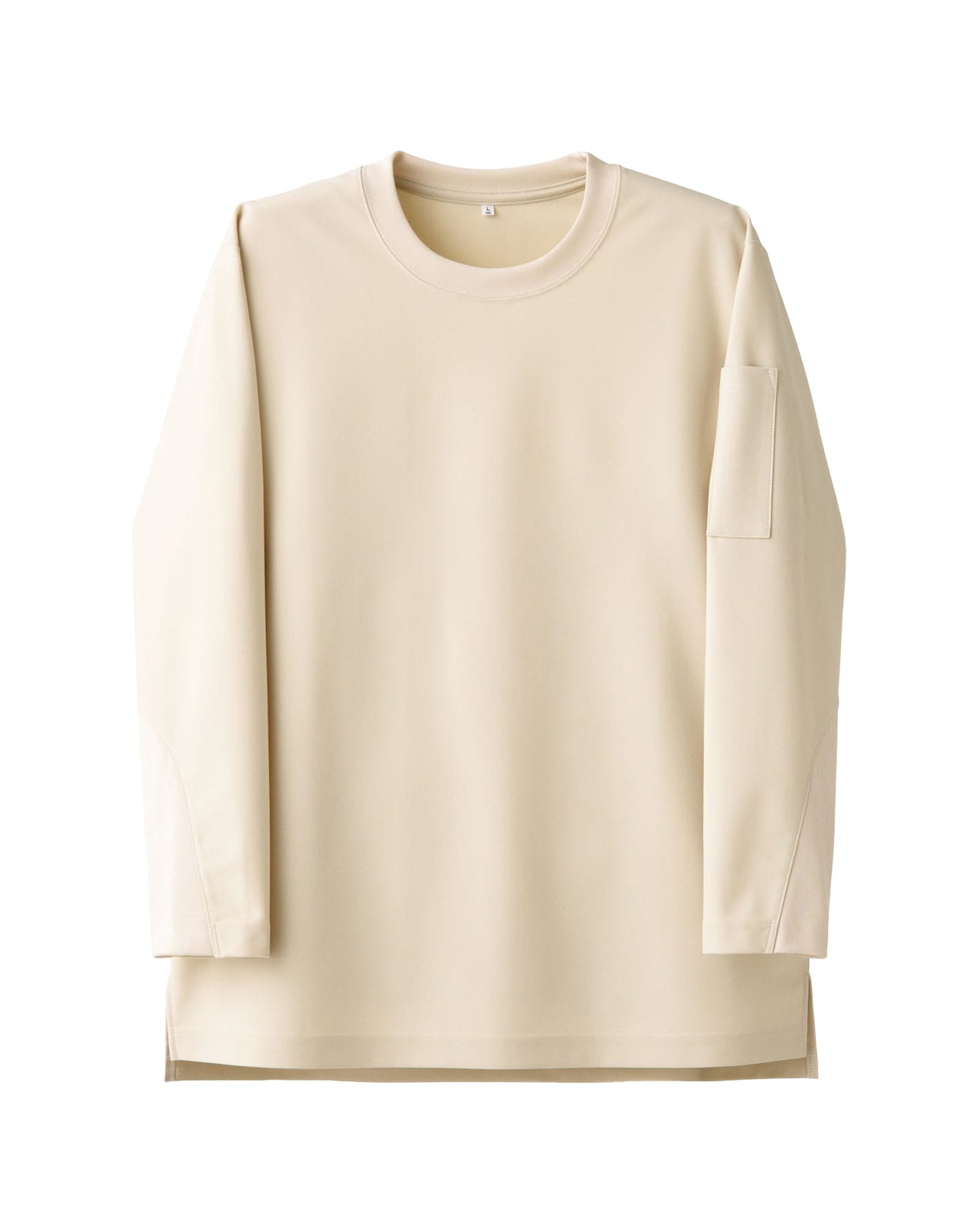 クルーネック長袖ニットシャツ