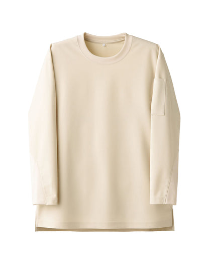 クルーネック長袖ニットシャツ