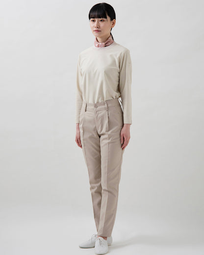 クルーネック長袖ニットシャツ