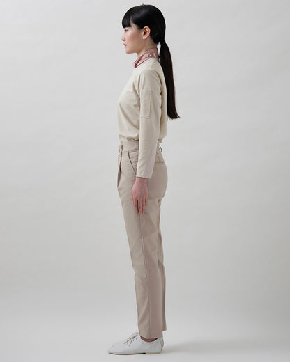 クルーネック長袖ニットシャツ