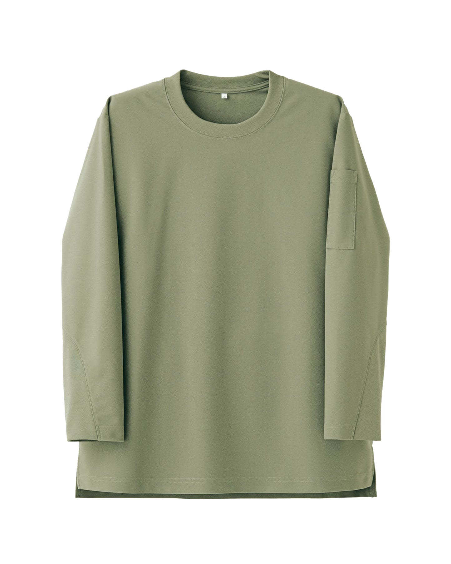 クルーネック長袖ニットシャツ