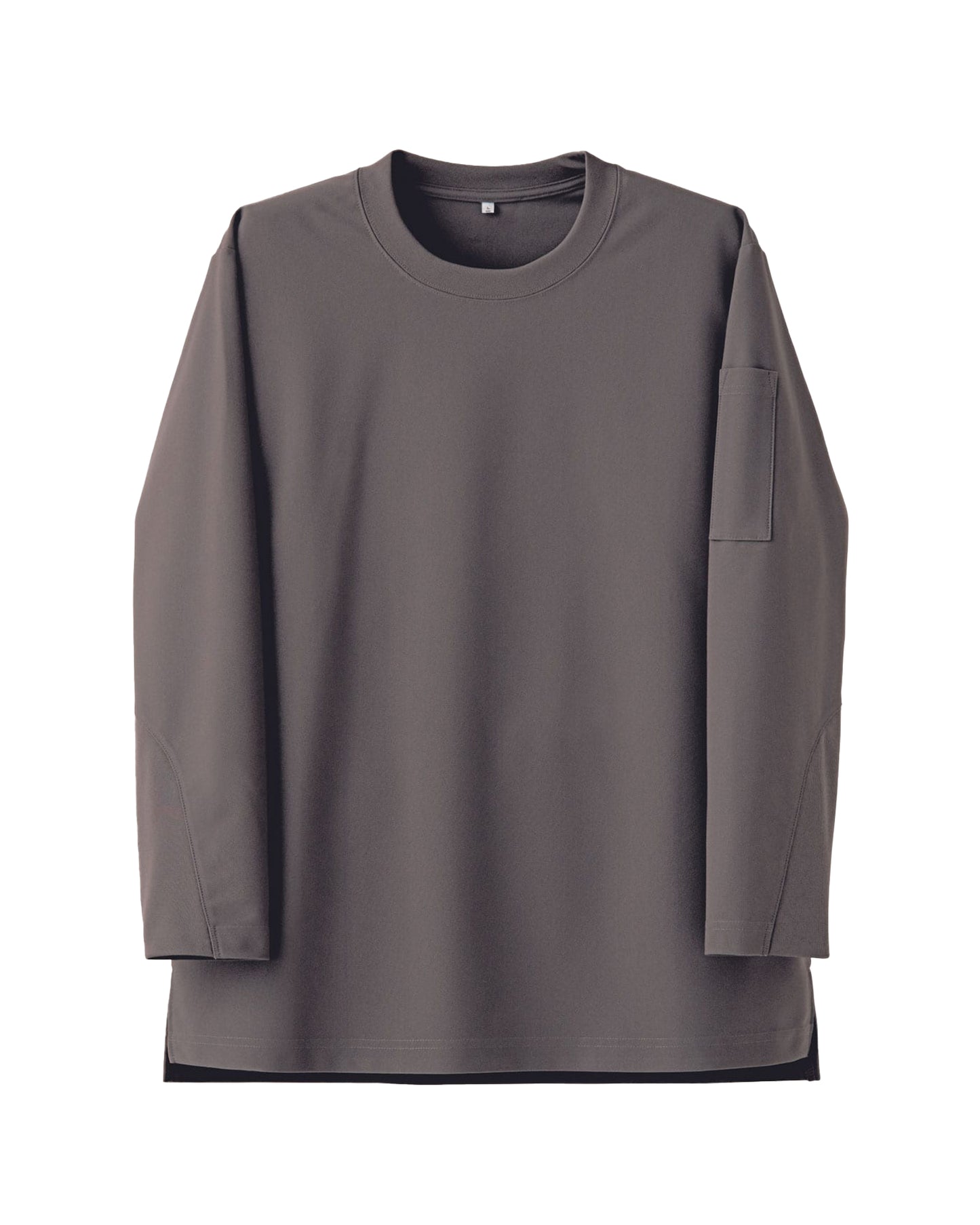 クルーネック長袖ニットシャツ