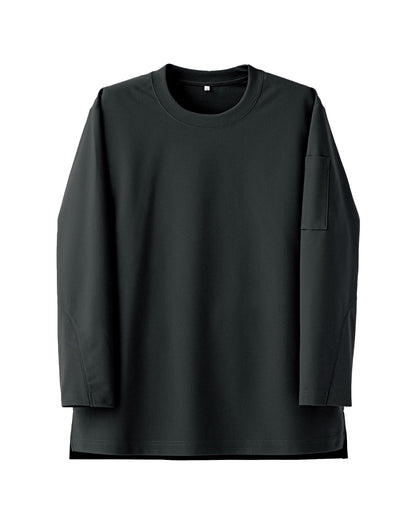 クルーネック長袖ニットシャツ