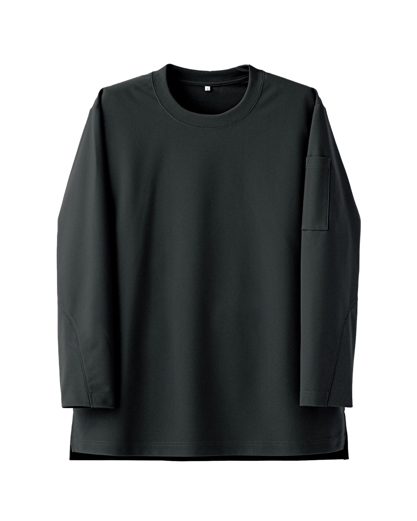 クルーネック長袖ニットシャツ