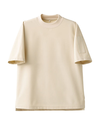 モックネック半袖ニットシャツ