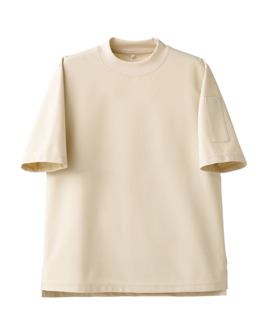 モックネック半袖ニットシャツ