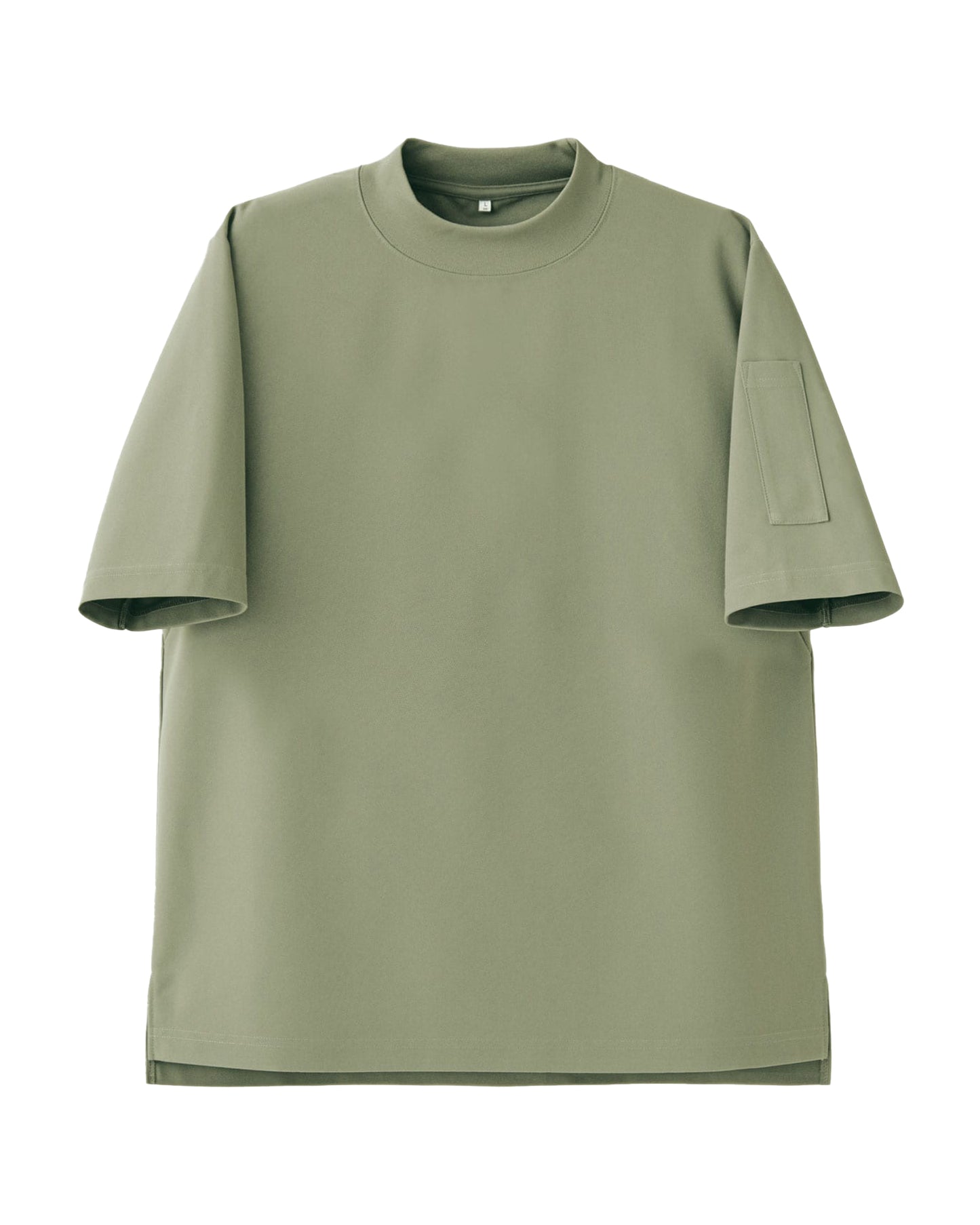 モックネック半袖ニットシャツ