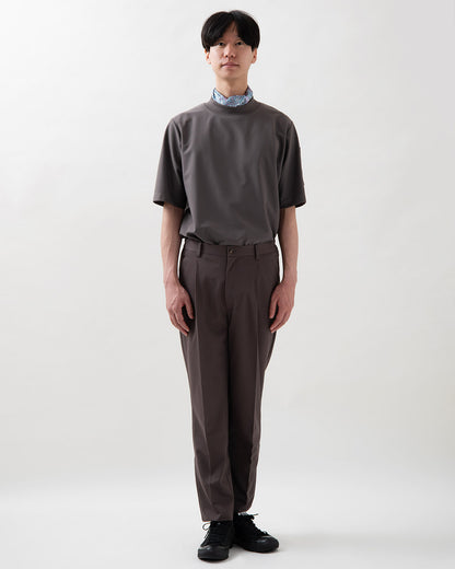 モックネック半袖ニットシャツ