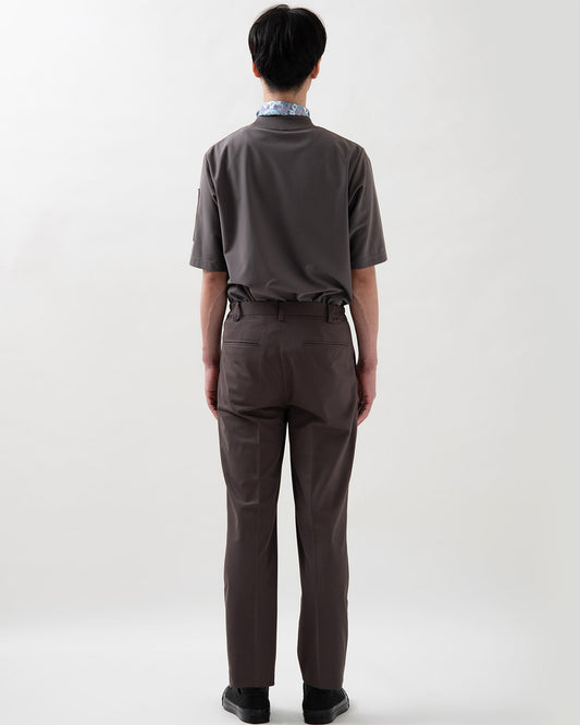 モックネック半袖ニットシャツ