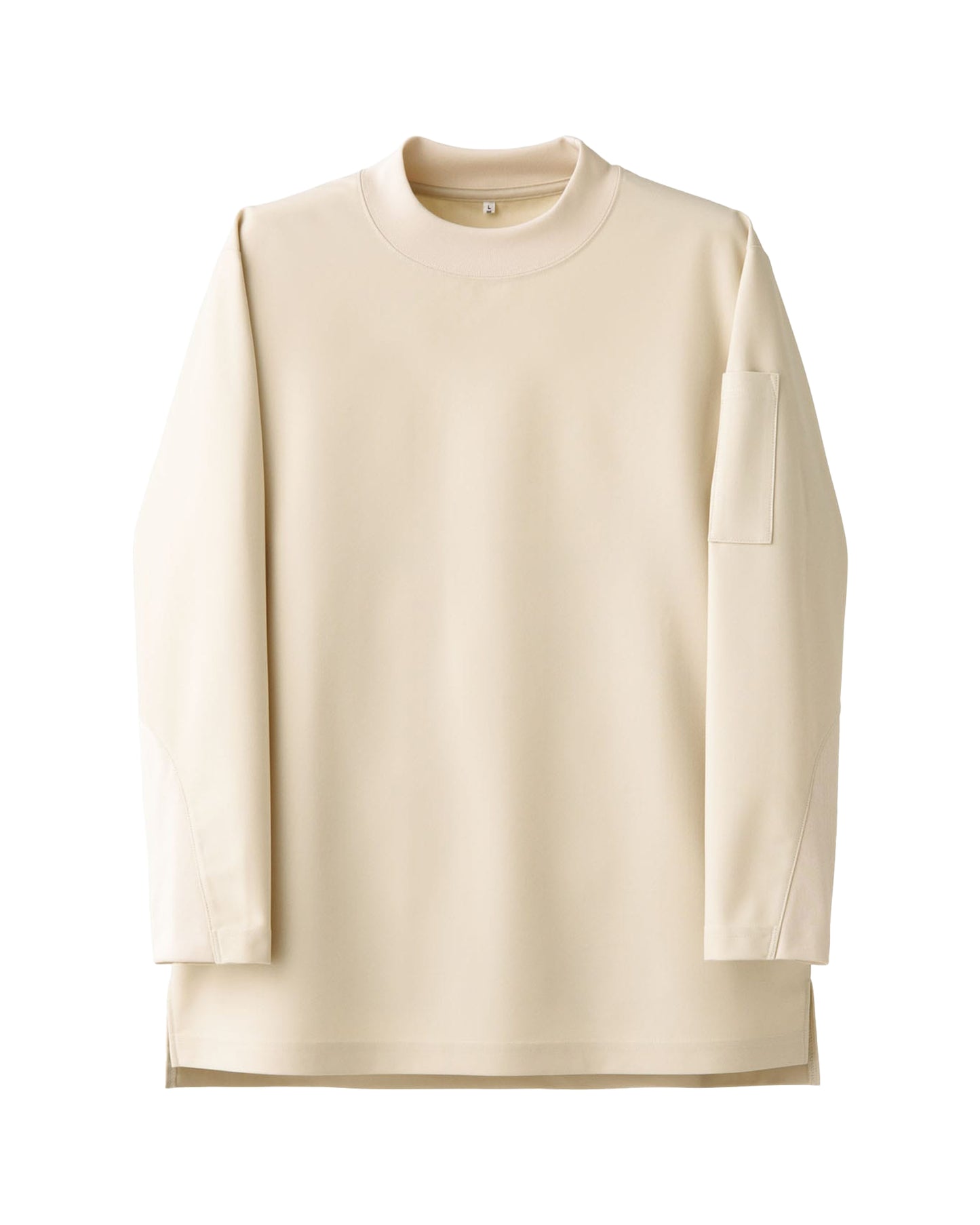 モックネック長袖ニットシャツ