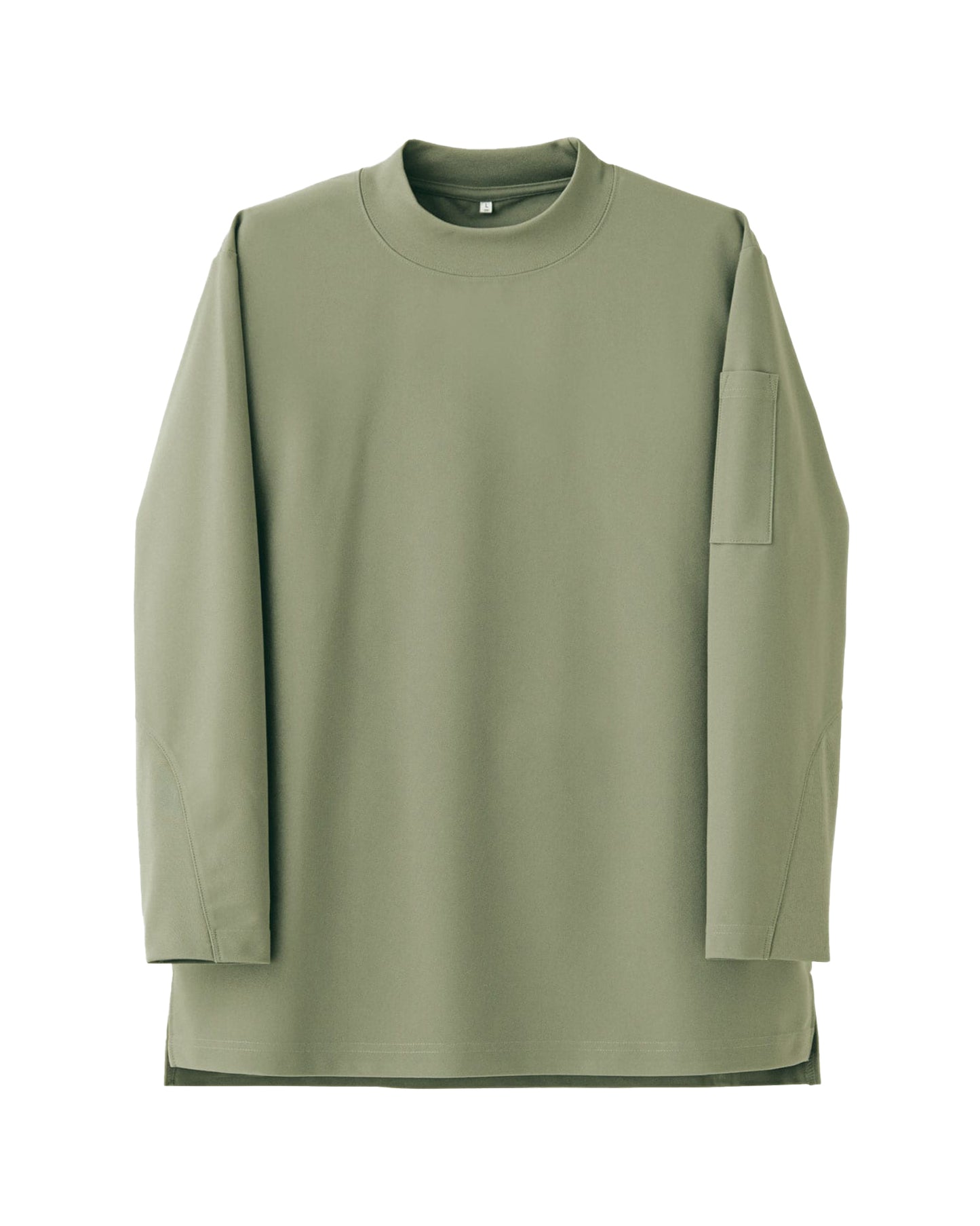 モックネック長袖ニットシャツ