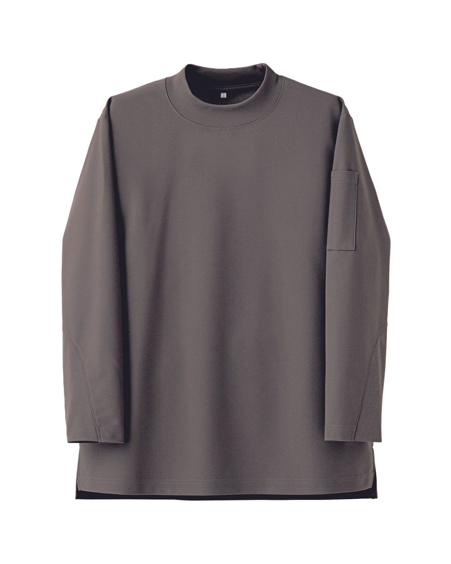 モックネック長袖ニットシャツ