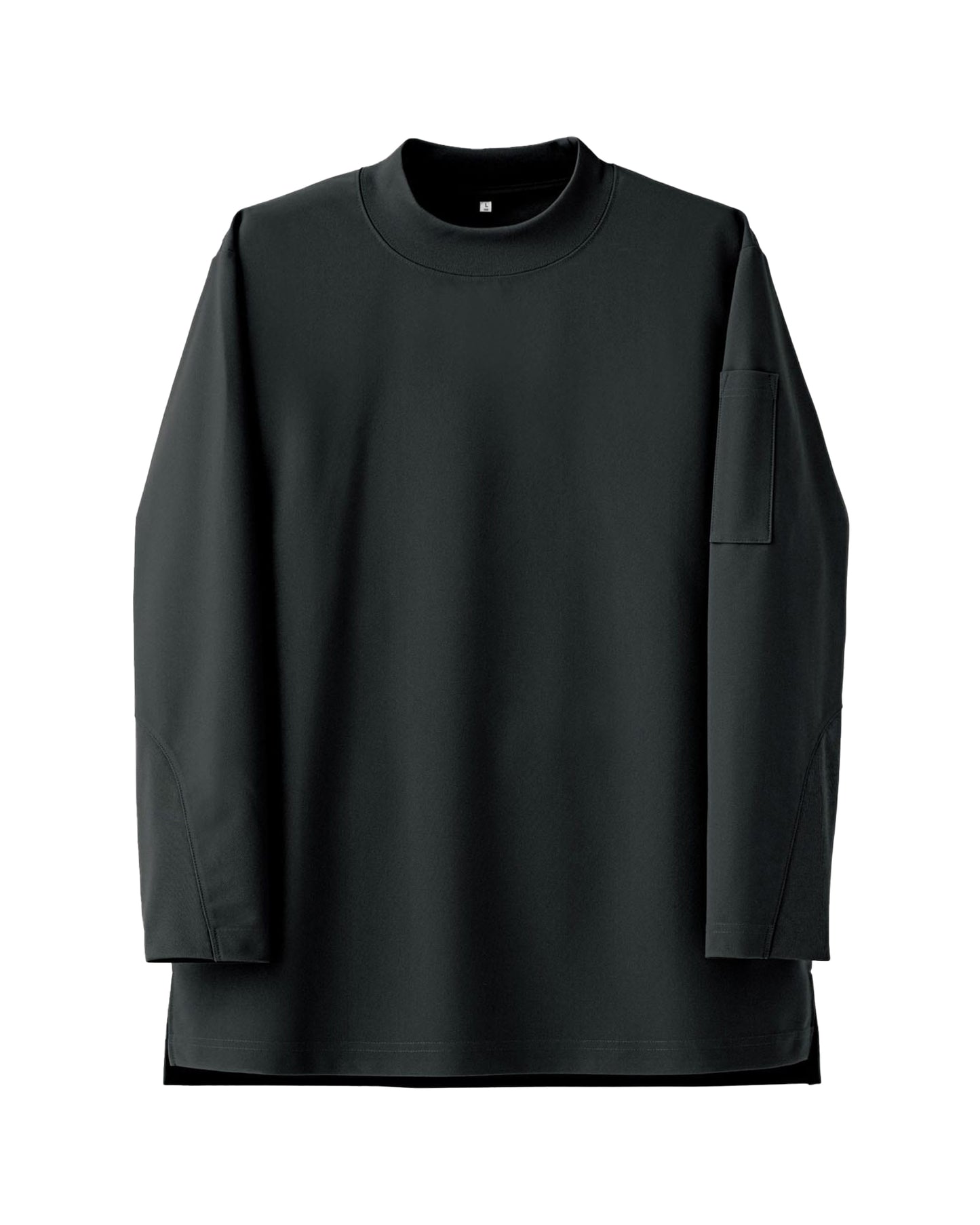 モックネック長袖ニットシャツ