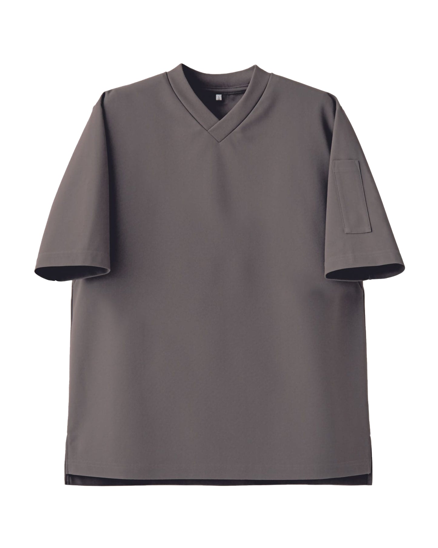 Vネック半袖ニットシャツ