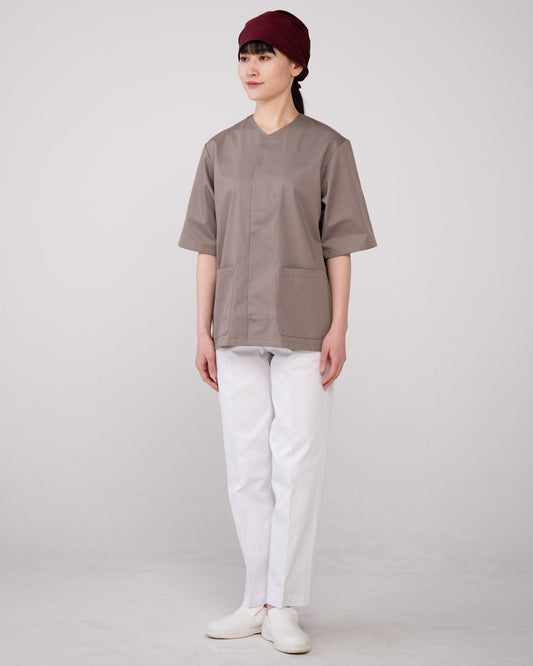 五分袖襟無し和風上衣