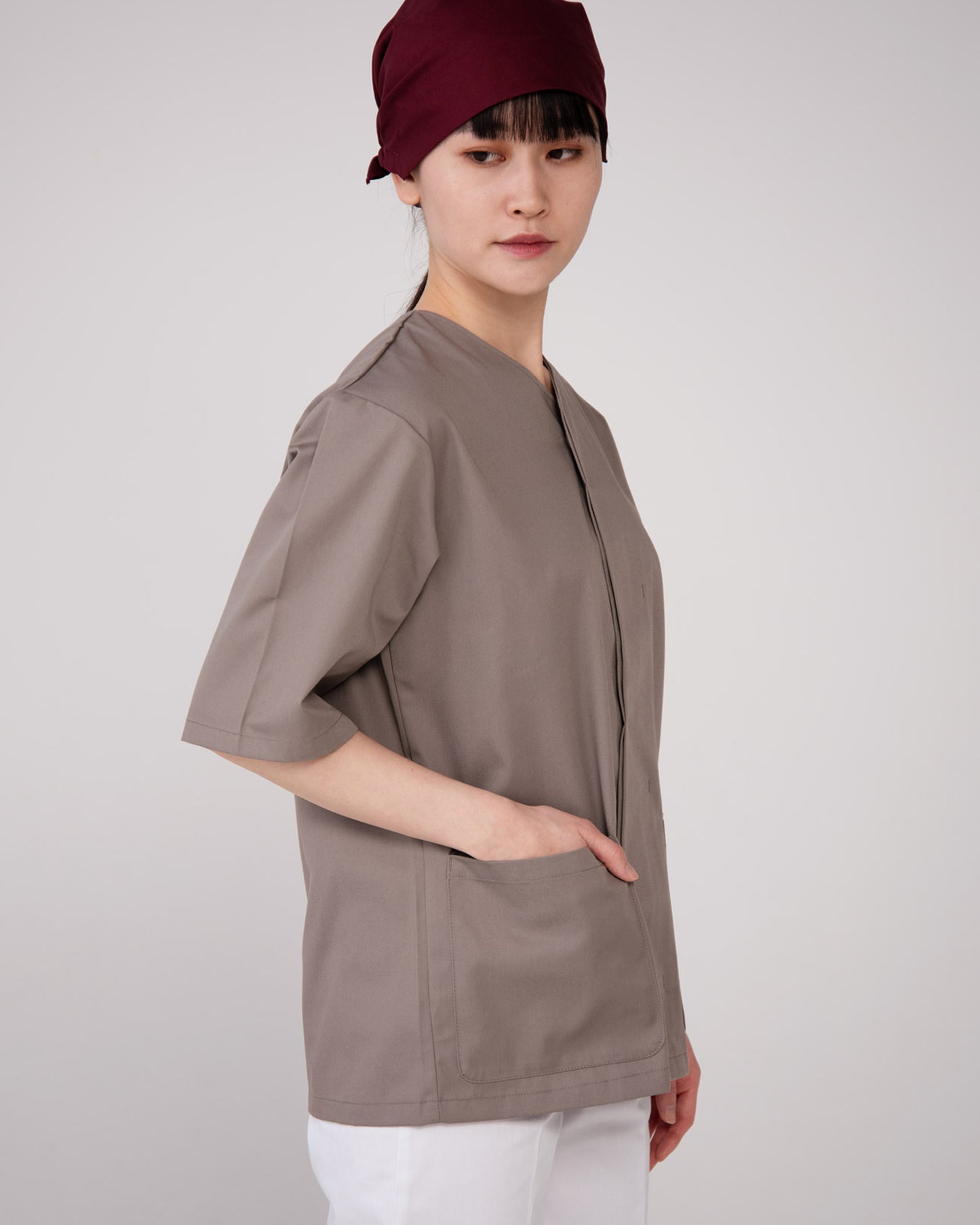 五分袖襟無し和風上衣