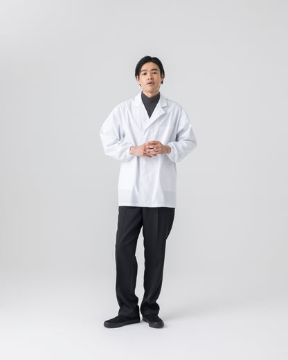 長袖襟付き白衣