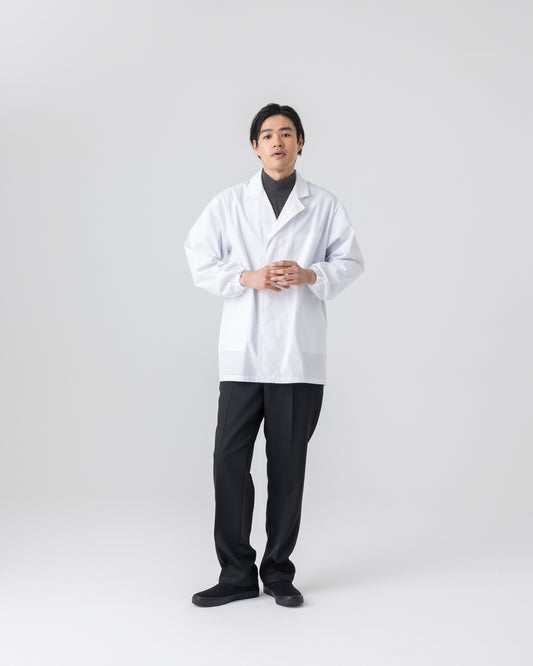 長袖襟付き白衣