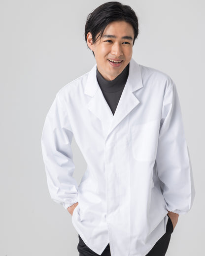 長袖襟付き白衣