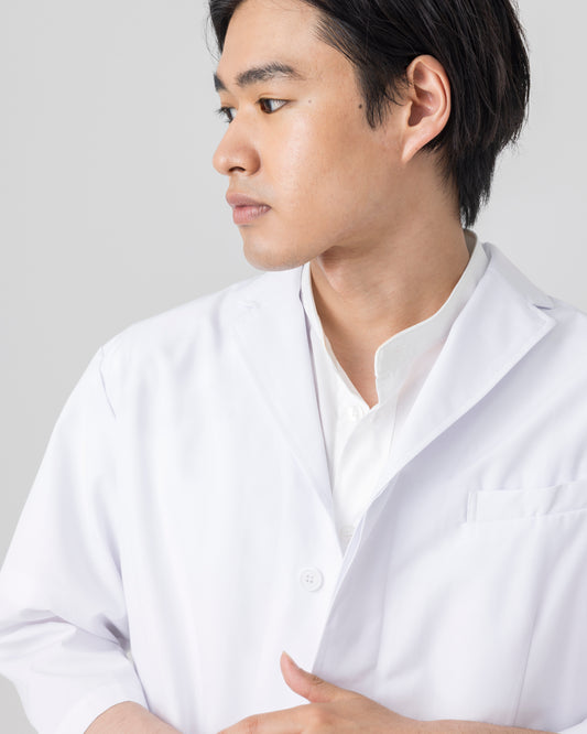 七分袖襟付き白衣