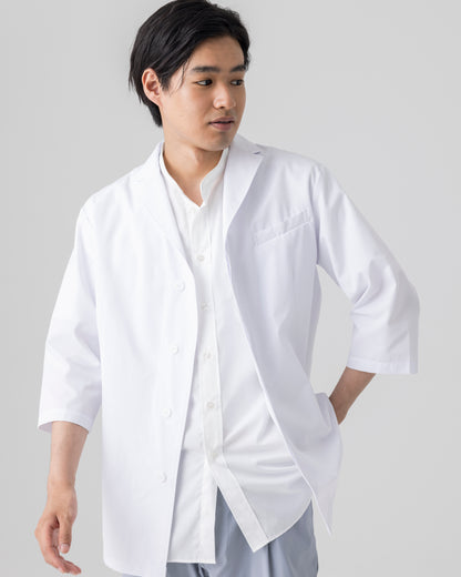 七分袖襟付き白衣
