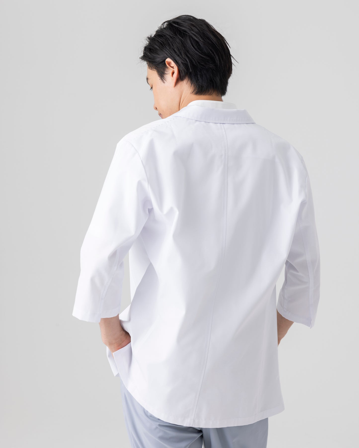 七分袖襟付き白衣