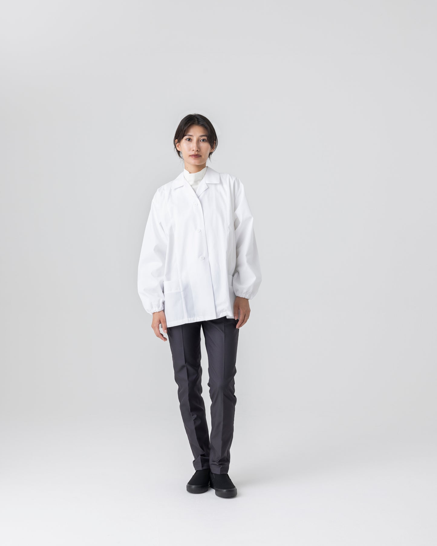 長袖襟付き白衣