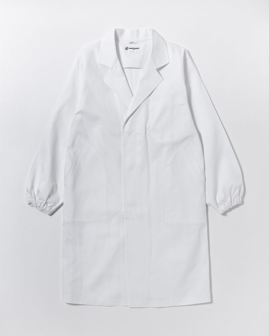 長袖襟付きロング白衣