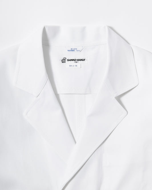 長袖襟付きロング白衣