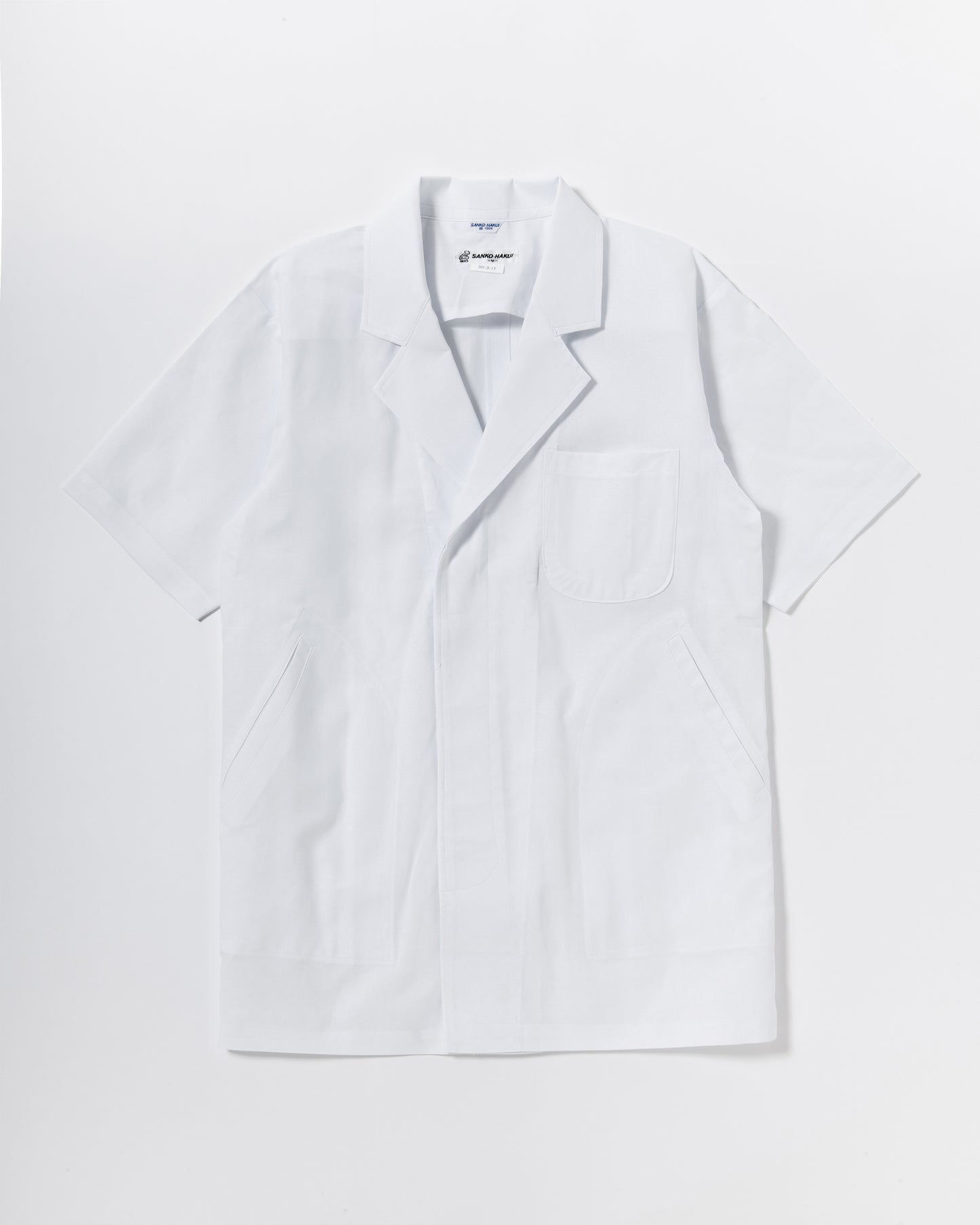 半袖襟付き白衣