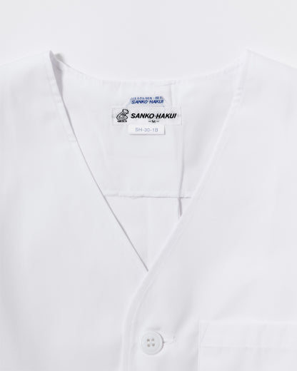 七分袖襟無し白衣