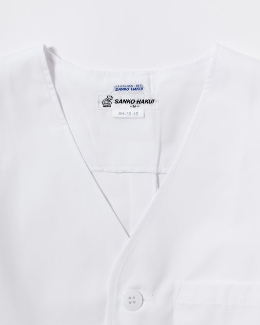 七分袖襟無し白衣
