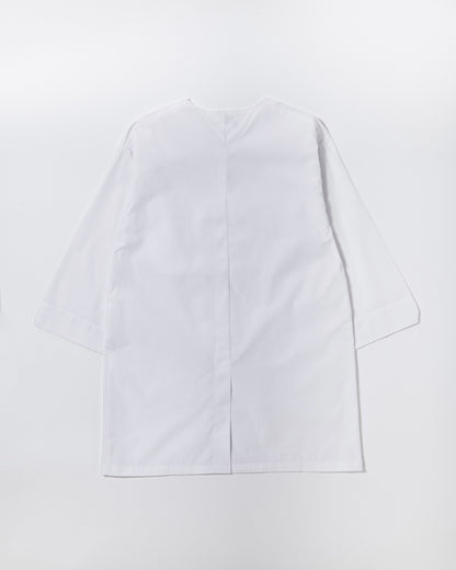 七分袖襟無し白衣