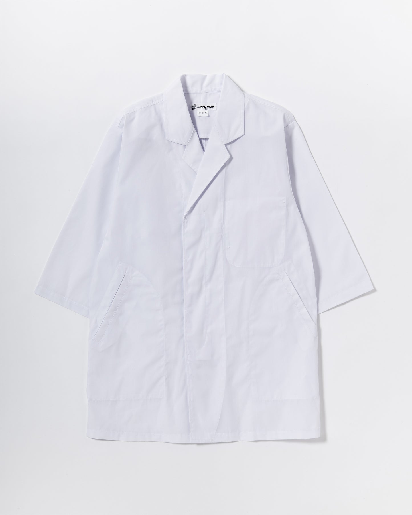 七分袖襟付き白衣