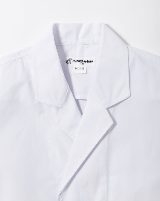 七分袖襟付き白衣