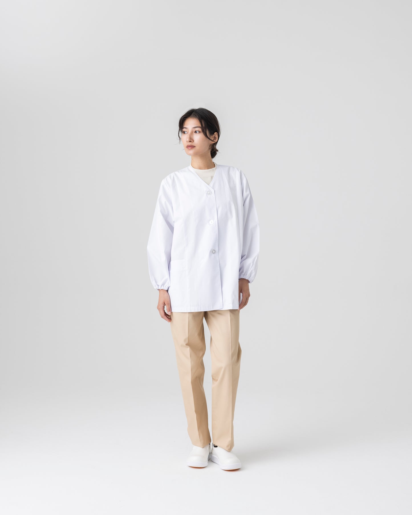 長袖襟無し白衣