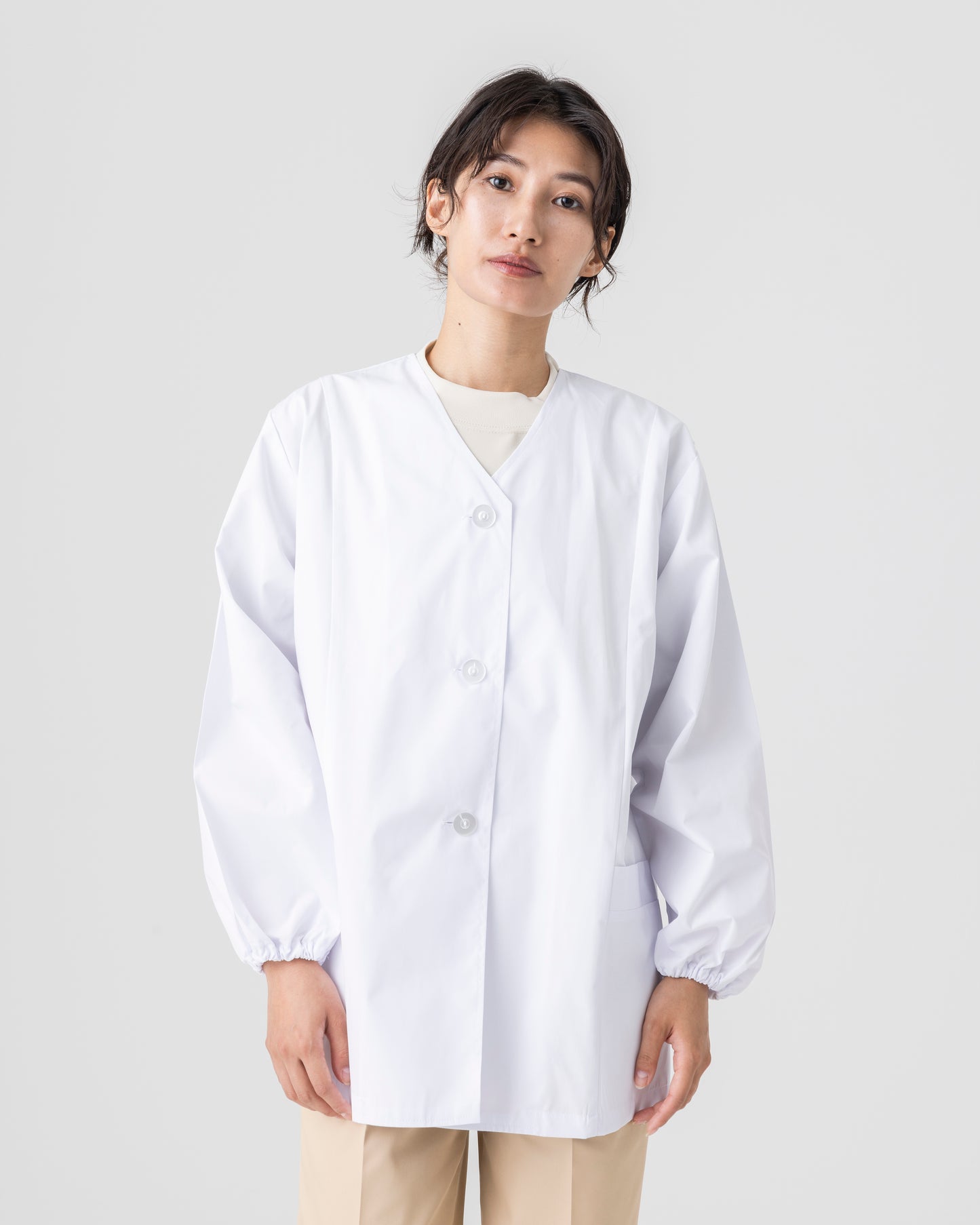 長袖襟無し白衣