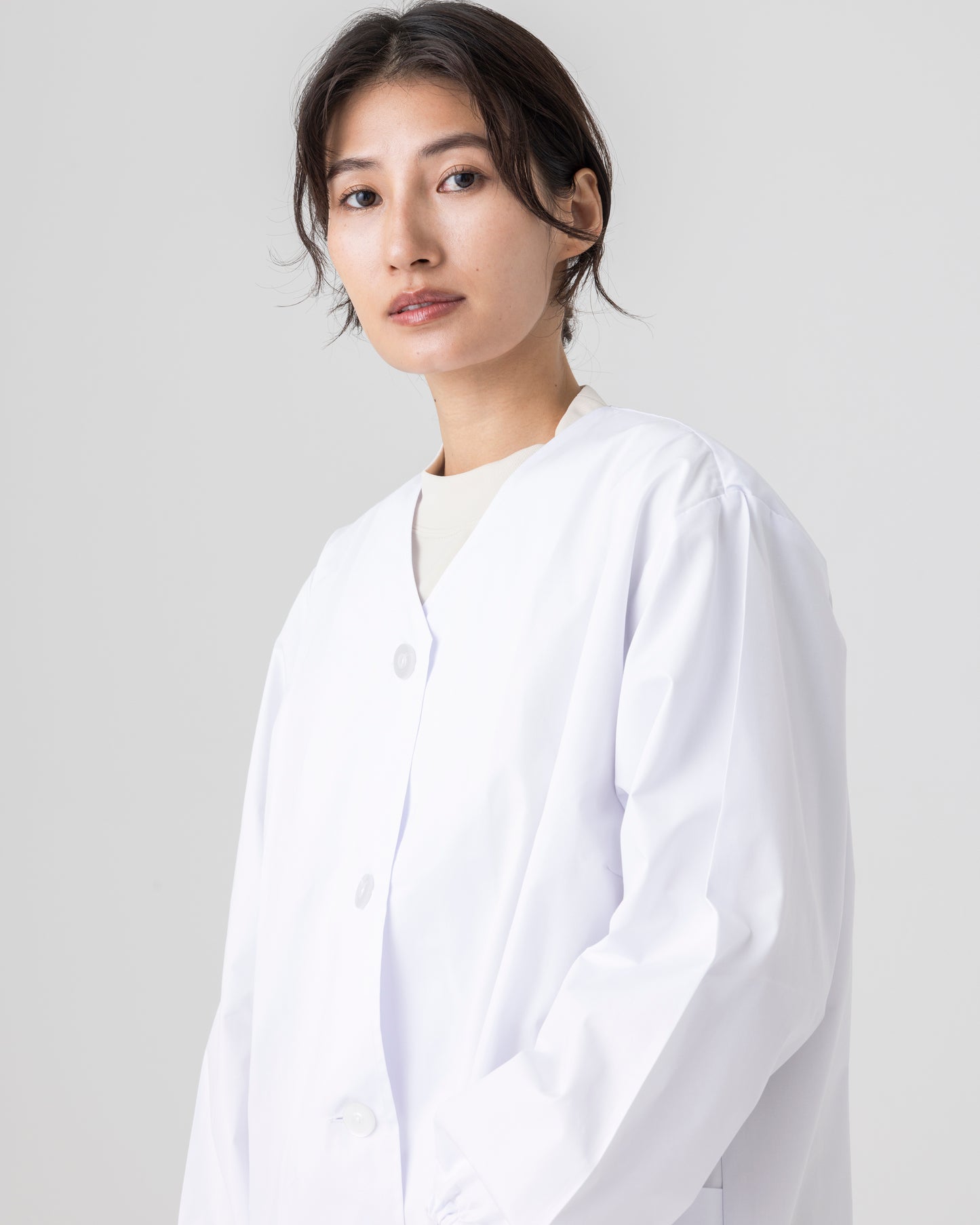 長袖襟無し白衣
