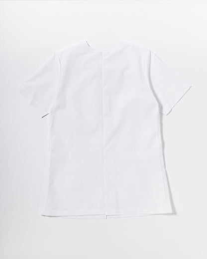半袖丸首白衣